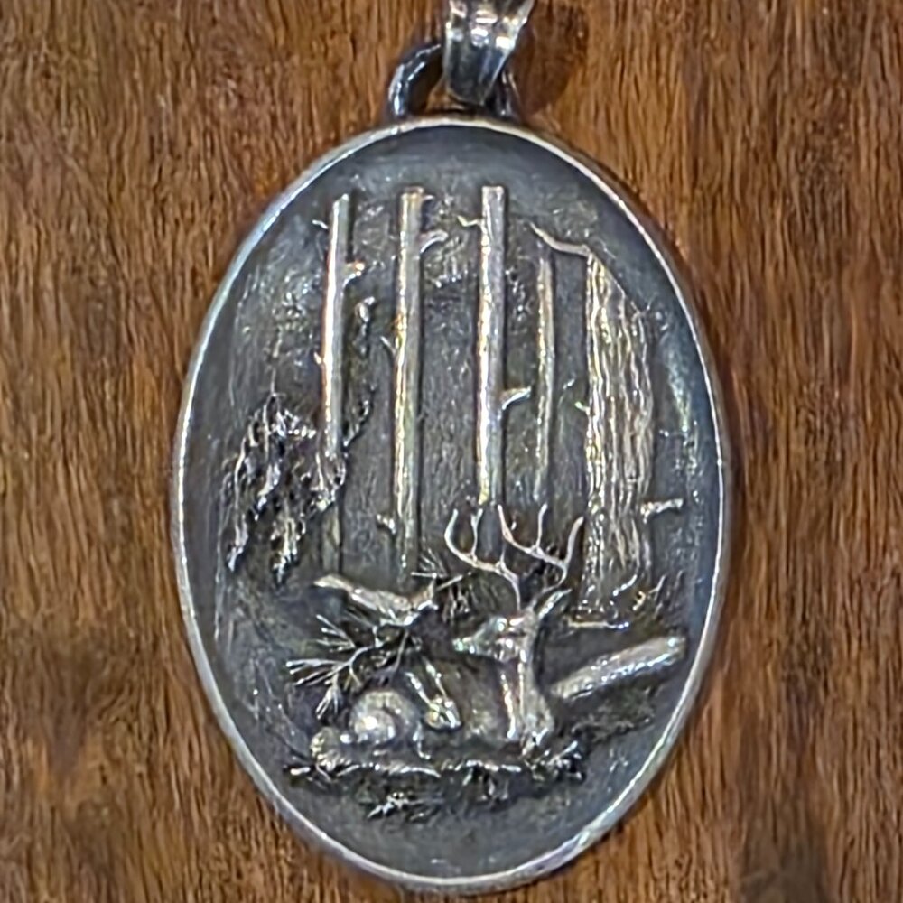 Sterling Silver Forest Themed Pendant